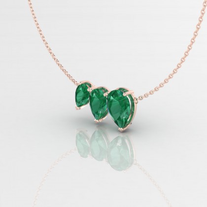 Calypso Pendentif Emeraude en Or rose 18k