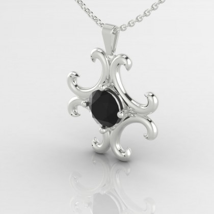 Coquette Pendentif Diamant noir en Argent 925