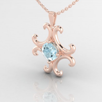 CoquetteCoquette Pendentif Aigue-marine en Or rose 18k