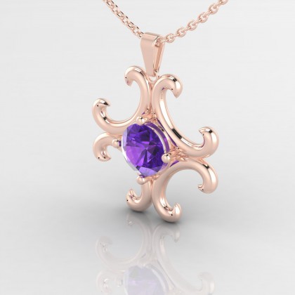 Coquette Pendentif Améthyste en Or rose 18k
