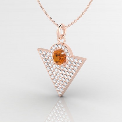 Georges Pendentif Citrine en Or rose 18k