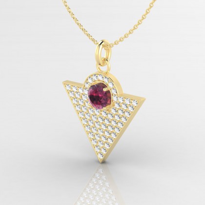 Georges Pendentif Grenat en Or jaune 18k