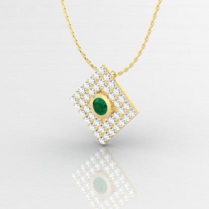Georgette Pendentif Emeraude en Or jaune 18k