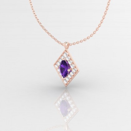 Gloria Pendentif Améthyste en Or rose 18k