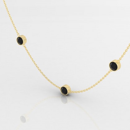 Joie Pendentif Diamant noir en Or jaune 18k