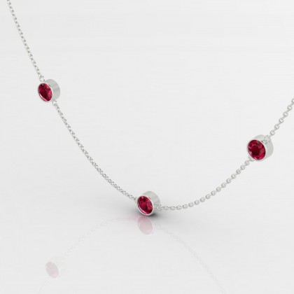 Joie Pendentif Rubis en Or blanc 18k