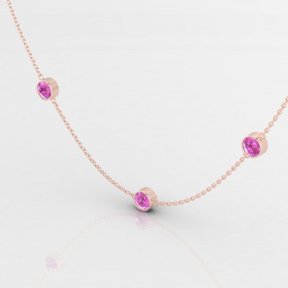 Joie Pendentif Saphir rose en Or rose 18k