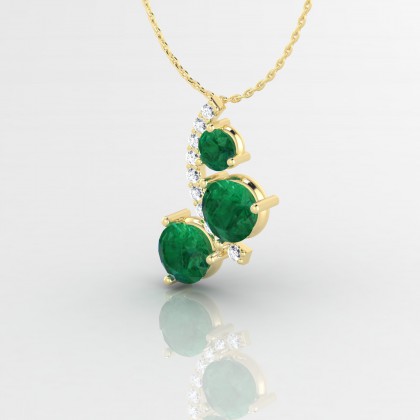 Mélonie Pendentif Emeraude en Or jaune 18k