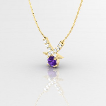 Octavie Pendentif Améthyste en Or jaune 18k