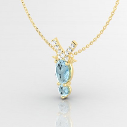 Penelope Pendentif Aigue-marine en Or jaune 18k