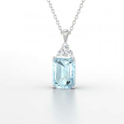 Admiration Pendentif Aigue-marine en Argent 925