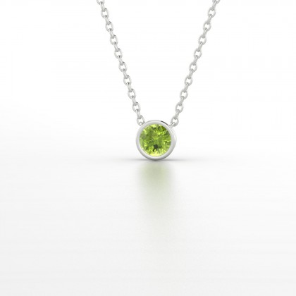 Agatha Pendentif Péridot en Or blanc 18k