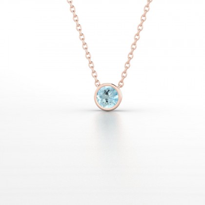 Agatha Pendentif Aigue-marine en Or rose 18k