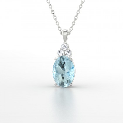 Allégresse Pendentif Aigue-marine en Argent 925