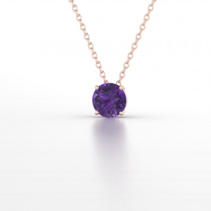 Annaëlle Pendentif Améthyste en Or rose 18k