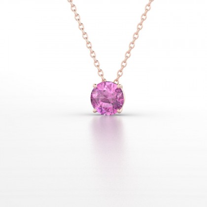 Annaëlle Pendentif Saphir rose en Or rose 18k