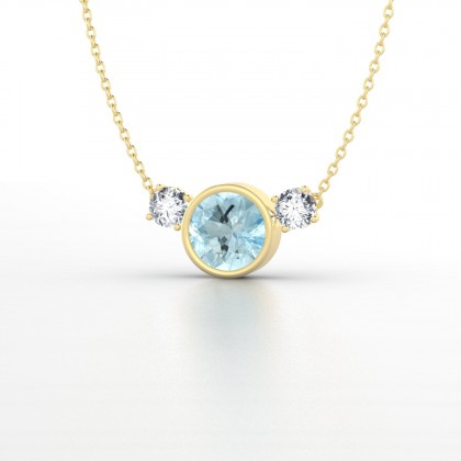 Antigone Pendentif Aigue-marine en Or jaune 18k