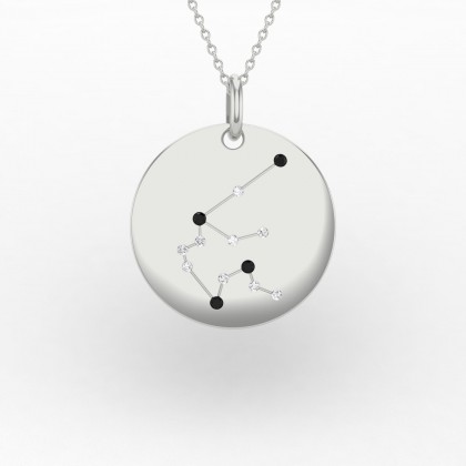 Aquarius Pendentif Diamant noir en Or blanc 18k
