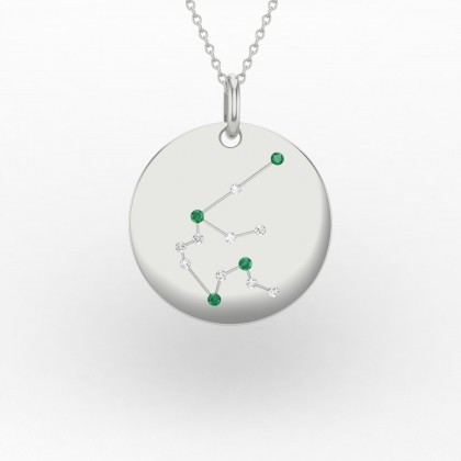 Aquarius Pendentif Emeraude en Or blanc 18k