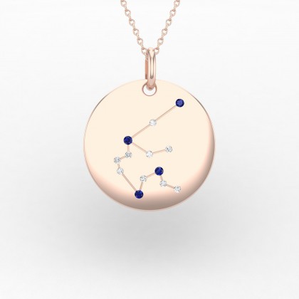 Aquarius Pendentif Saphir en Or rose 18k