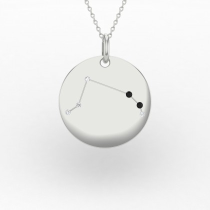 Aries Pendentif Diamant noir en Or blanc 18k