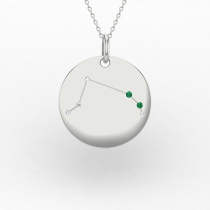 Aries Pendentif Emeraude en Or blanc 18k