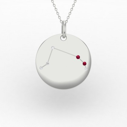 Aries Pendentif Rubis en Or blanc 18k