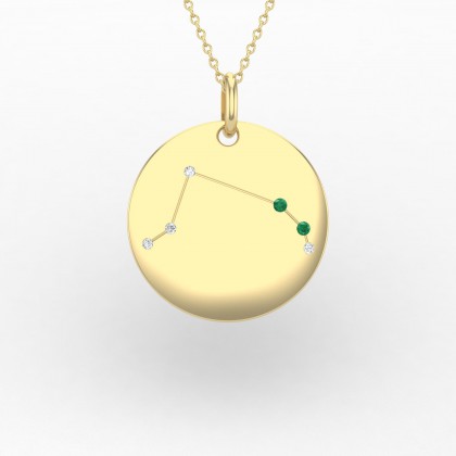 Aries Pendentif Emeraude en Or jaune 18k