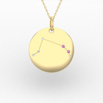 Aries Pendentif Saphir rose en Or jaune 18k