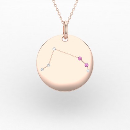 Aries Pendentif Saphir rose en Or rose 18k