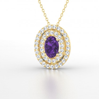 Armance Pendentif Améthyste en Or jaune 18k
