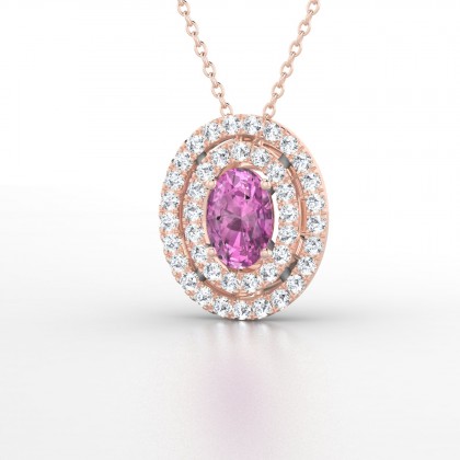 Armance Pendentif Saphir rose en Or rose