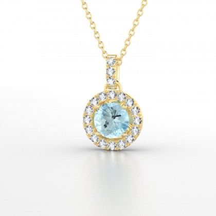Aurélia Pendentif Aigue-marine en Or jaune