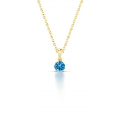 Blanche Pendentif Topaze en Or jaune 18k
