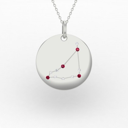 Capricorn Pendentif Rubis en Or blanc 18k