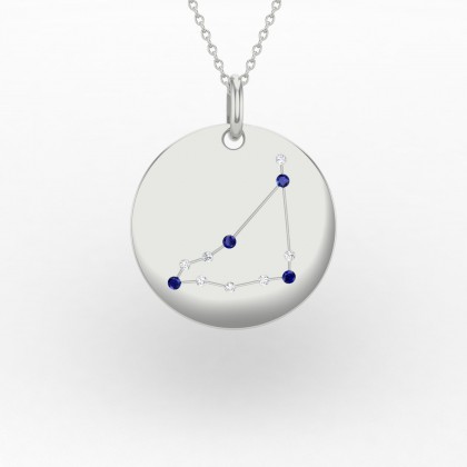 Capricorn Pendentif Saphir en Or blanc 18k