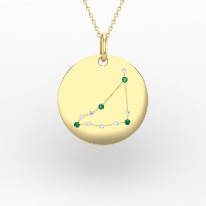 Capricorn Pendentif Emeraude en Or jaune 18k