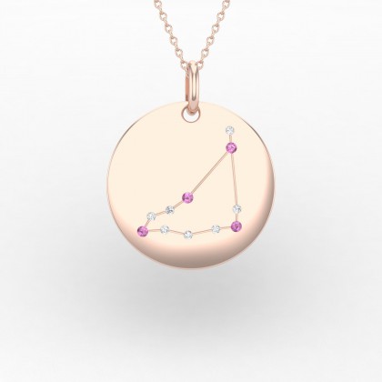 Capricorn Pendentif Saphir rose en Or rose 18k