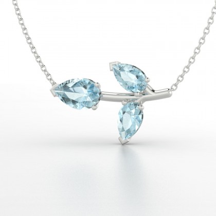 Chloris Pendentif Aigue-marine en Argent 925