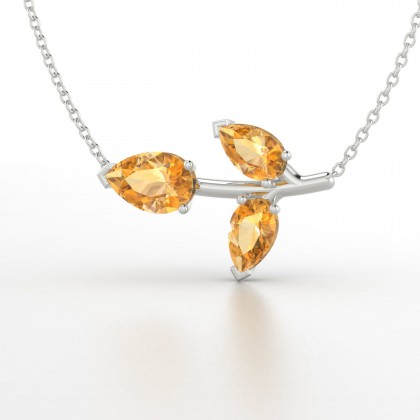 Chloris Pendentif Citrine en Or blanc 18k