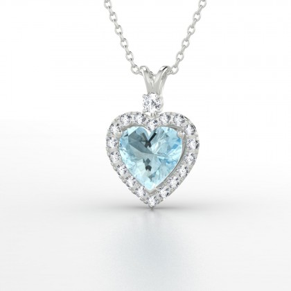 Circé Pendentif Aigue-marine en Argent 925