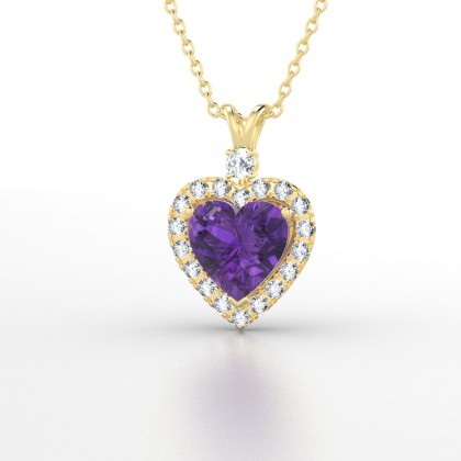 Circé Pendentif Améthyste en Or jaune 18k