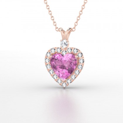 Circé Pendentif Saphir rose en Or rose 18k