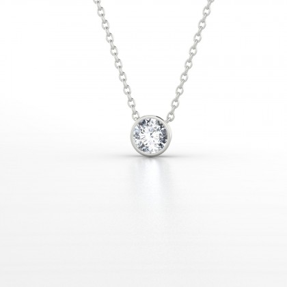 Classicisme Pendentif Diamant 0,15 carat en Or blanc