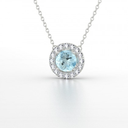 Cléa Pendentif Aigue-marine en Argent 925