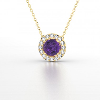 Cléa Pendentif Améthyste en Or jaune 18k