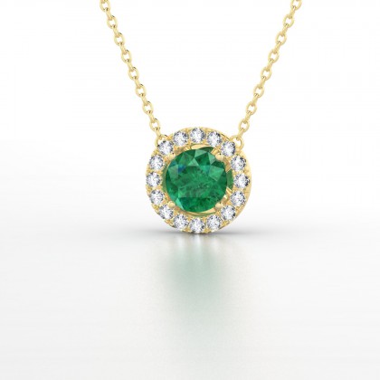 Cléa Pendentif Emeraude en Or jaune 18k
