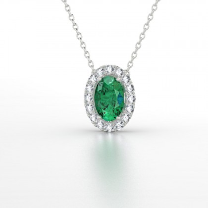 Clothilde Pendentif Emeraude en Argent 925