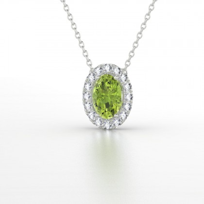 Clothilde Pendentif Péridot en Or blanc 18k