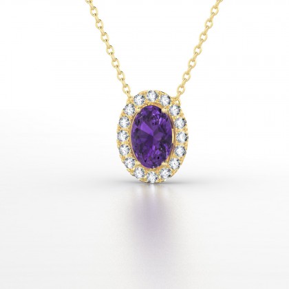Clothilde Pendentif Améthyste en Or jaune 18k
